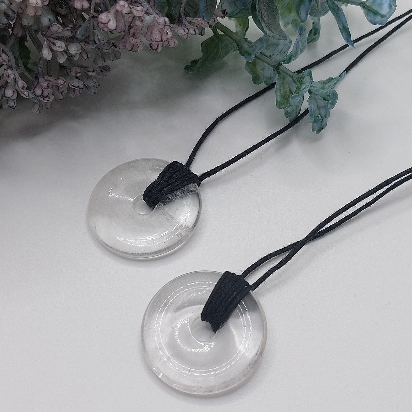 Clear Quartz Donut Necklace