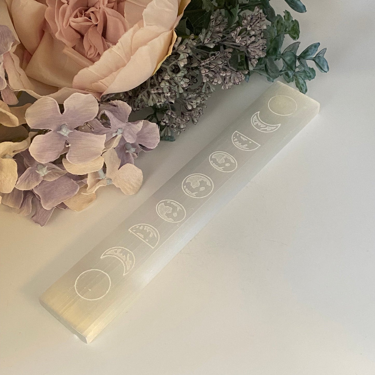 Selenite Charging Plate - Moon Phases