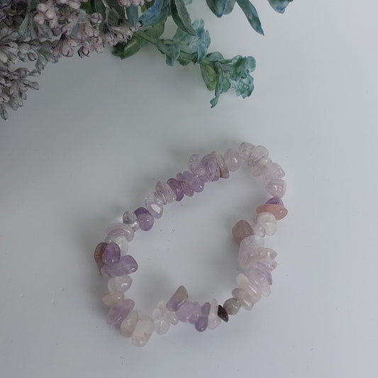 Crystal Amethyst chip bracelet