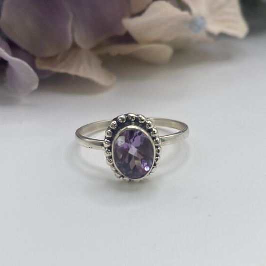Amethyst Stirling Silver Ring 