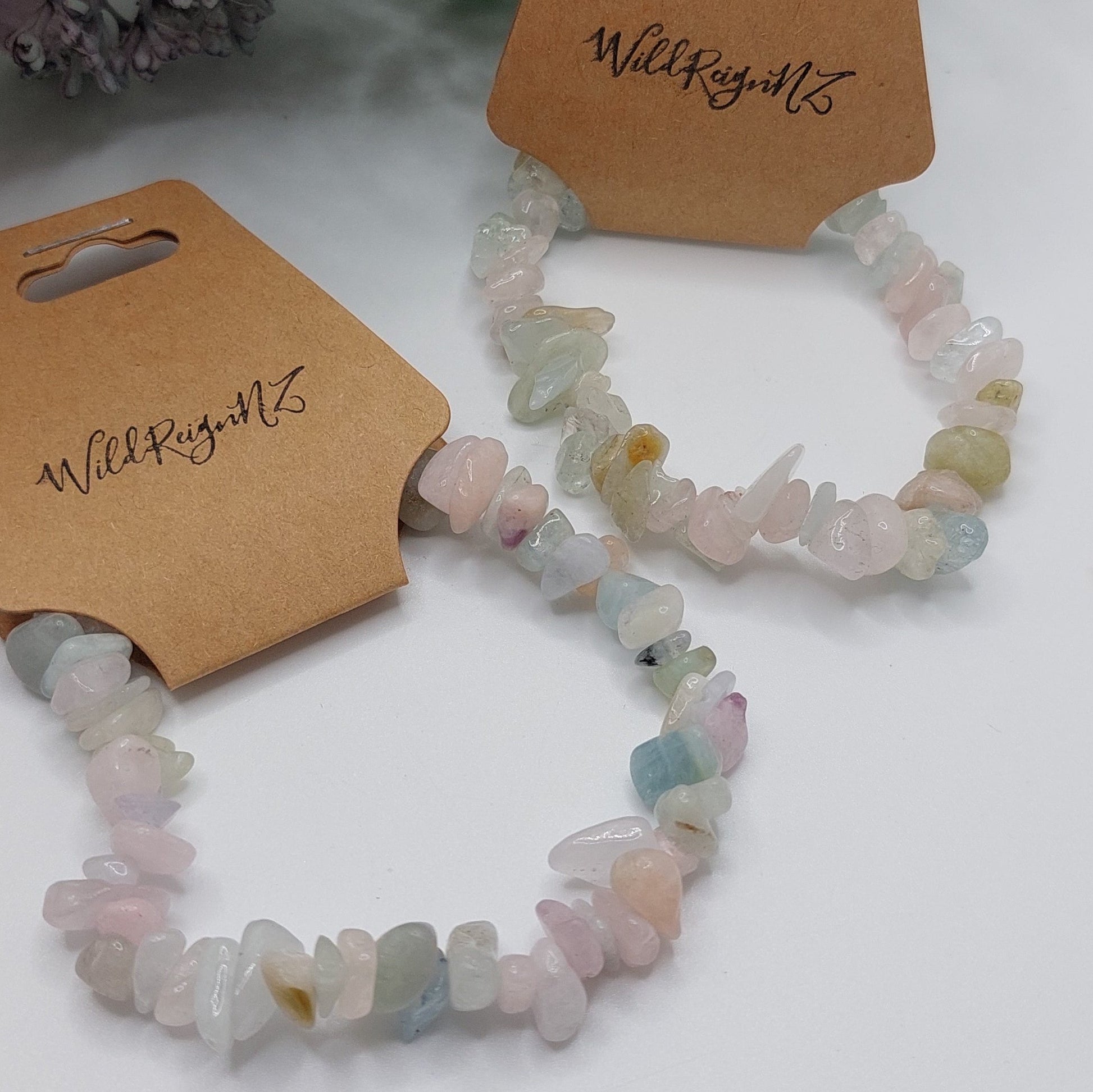 aquamarine crystal chip bracelet