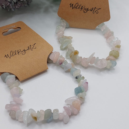 aquamarine crystal chip bracelet