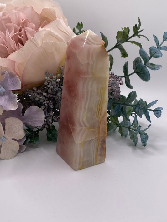 Banded Calcite Crystal Tower