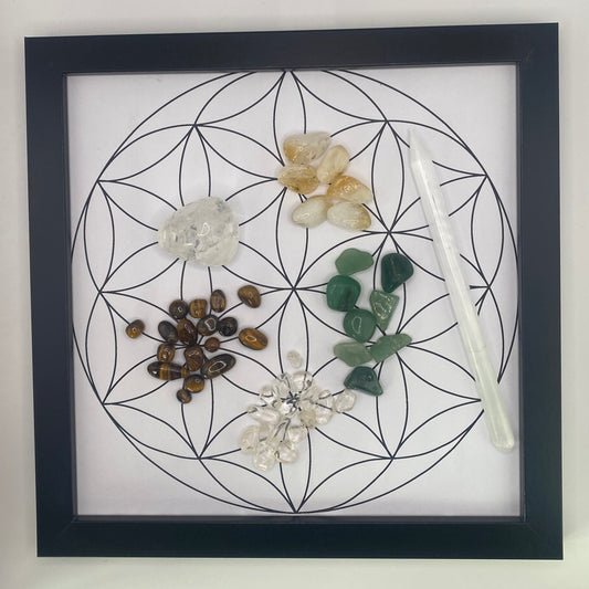 Manifesting Abundance Crystal Grid Kit Wild Reign NZ