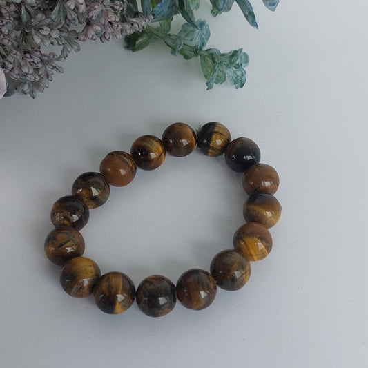Tiger's Eye Bead Bracelet - Large