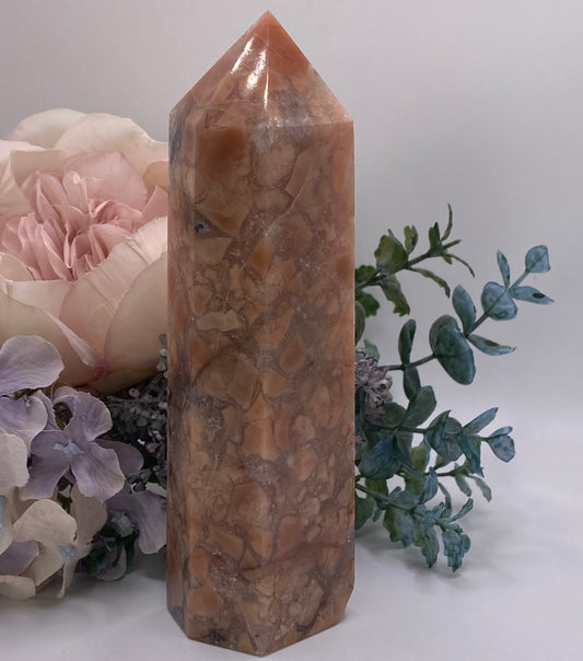 Pink Flower Agate - Tower
