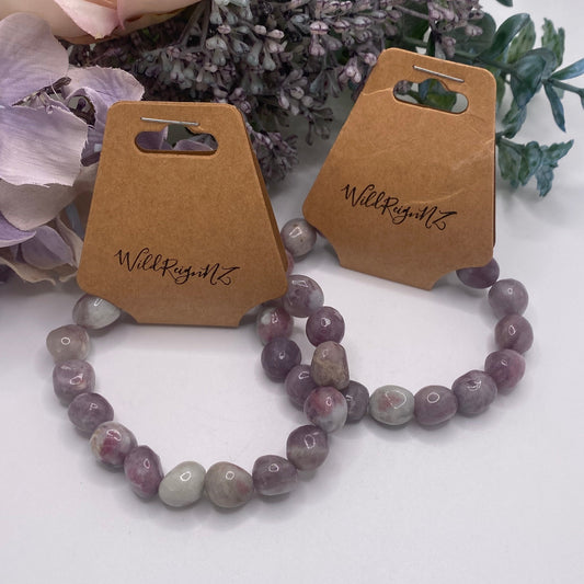 Pink Tourmaline Nugget Bead Bracelet