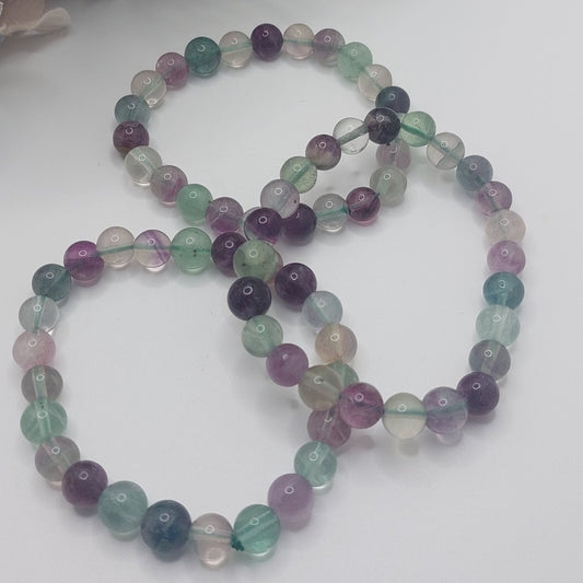 Rainbow Fluorite Bead Bracelet