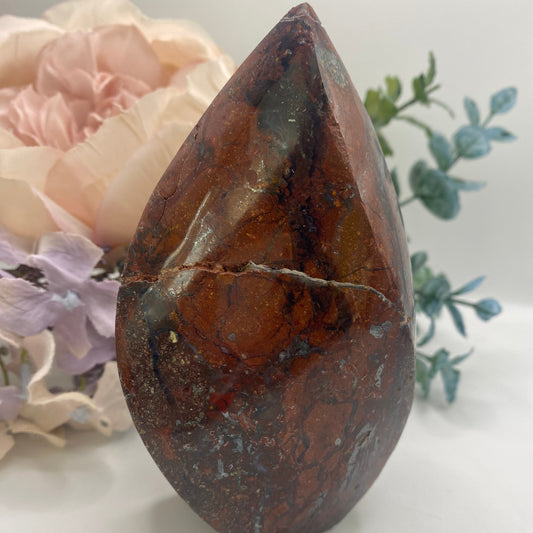 Red Jasper with Agate Flame