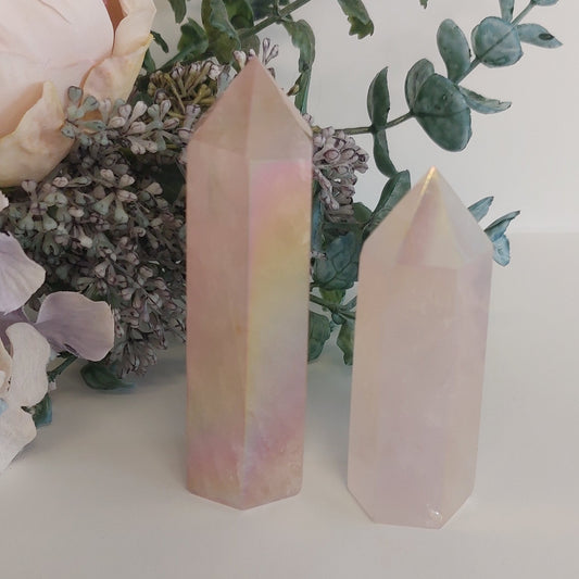 Rose Aura Quartz Point