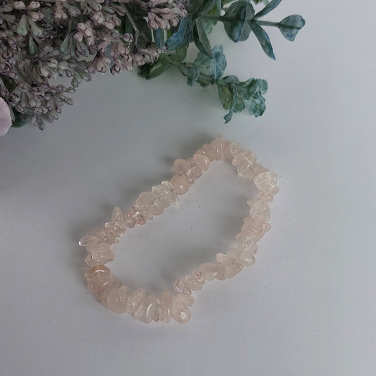 Rose Quartz Chip Bracelet