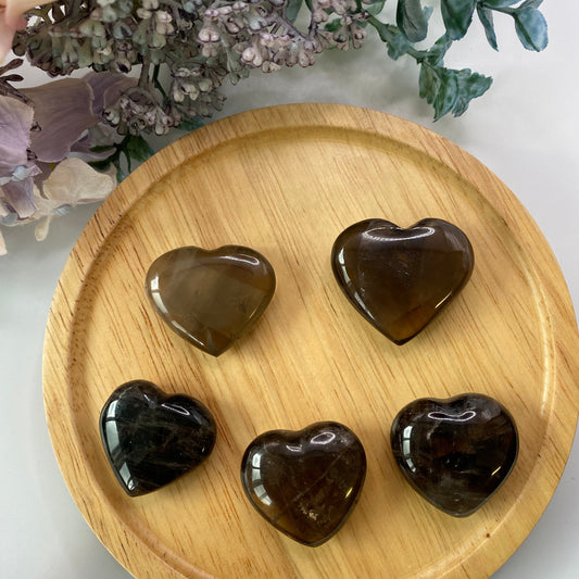 Smoky Quartz Hearts